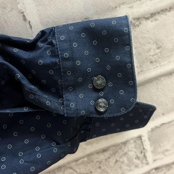 Premium Jack Jones rack print size XL navy blue shirt, long sleeve 100% cotton - Picture 3 of 5